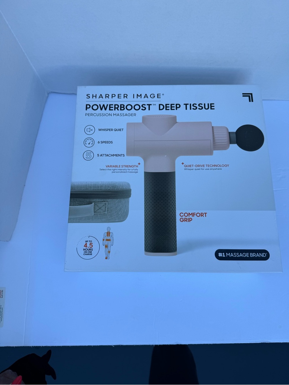 Sharper Image PowerBoost Deep Tissue Percussion Massager - Blush Pink & Black